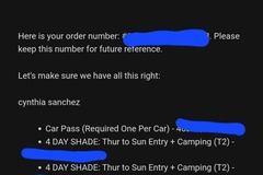 Event Tickets for Sale: 2 BACKWOODS SHADED CAMPING TICKETS + CAR PASS