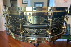 Selling with online payment: Reduced $2500 Ludwig 5x14 Black Beauty snare engraved by Aldridge