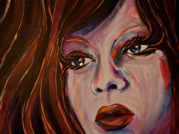 Sell Artworks: Cosmic Girl With Stars In The Eyes