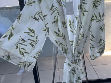 Selling: Piyama Short Kimono Robe (Olive Leaf) - Size S/M