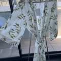 Selling: Piyama Short Kimono Robe (Olive Leaf) - Size S/M