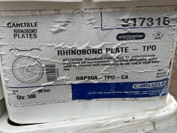 Contact Seller to Buy: Carlisle TPO RhinoBond Plates