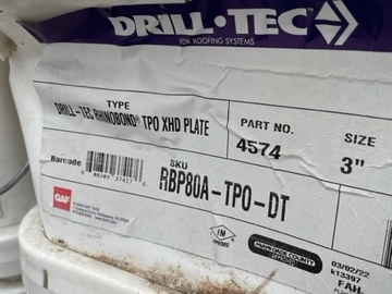 Contact Seller to Buy: GAF Drill-Tec RhinoBond TPO XHD Plate