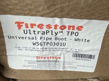 Contact Seller to Buy: Firestone/Elevate UltraPly TPO Universal Pipe Boot - White