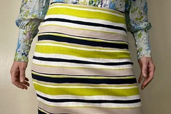 Selling: Fitted Striped Midi Skirt 