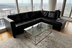 Individual Seller: Black Leather Sectional Couch