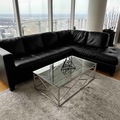 Individual Seller: Black Leather Sectional Couch