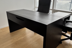 Individual Seller: Black Wood Office Desk Pull-Out panel
