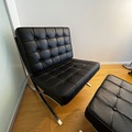 Individual Seller: Modern Black Leather Chair & Ottoman