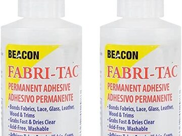Buy Now: 12 SETS - FABRI-TAC ADHESIVE GLUE - PACK OF TWO 4OZ BOTTLES