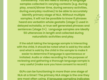 Digital Resource: Gestalt Language Processing - Determining Primary NLA Stage 