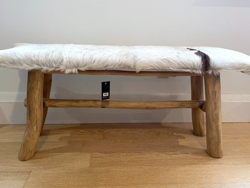 Individual Seller: Danish Design Rustic Goat Fur Bench | Bloomingville Denmark