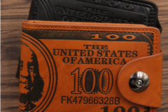 Buy Now: Retro Short Magnetic Buckle Dollar Pattern Multi-Card Wallet