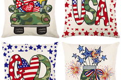 Buy Now: American independence day linen print cushion cover - 80 pcs
