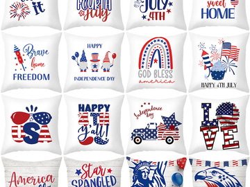 Comprar ahora: Independence Day Peach Skin Cushion Cover Pillow Cover - 80 pcs