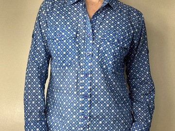 Selling: Polka Dot Button Up with Adjustable Sleeves