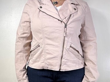 Selling: Loft Cotton Moto Jacket in the Softest Pink 