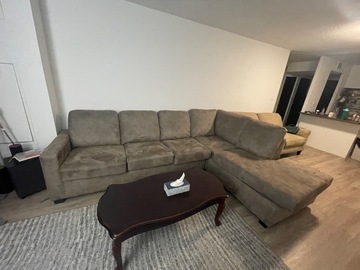 Individual Seller: Sofa Sectional with Right Facing Chaise - Beige