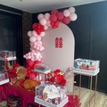 Selling: 7. Red & Gold - Dried & Artificial floral arrangements with vase