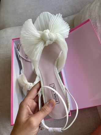Pink Inc Ivory heels Loeffler Randall dupe Wedshare by Wedshed