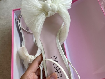 Selling: Pink Inc Ivory heels Loeffler Randall dupe