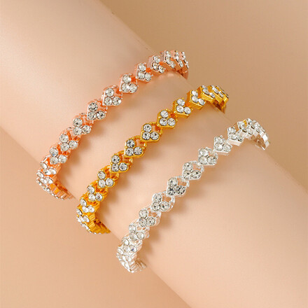Luxury Heart Shaped Diamond Bracelet - 60 pcs