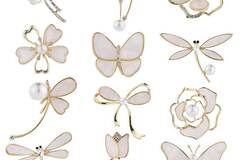 Buy Now: Shell Butterfly Rhinestone Camellia Dragonfly Brooch - 50 pcs