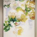 Individual Seller: Acrylic Abstract Floral Painting with Solid Ash Float Frame