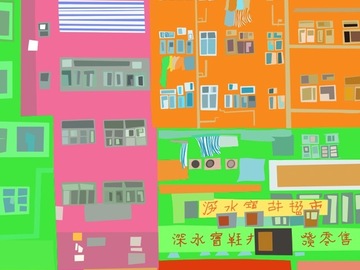  : HK Street #2 Orange - Giclee Art print