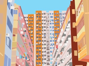  : HK Street #4 Orange - Giclee Art Print