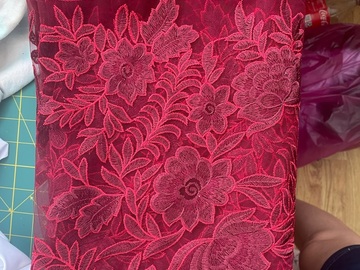Selling with online payment: Red Lace Fabric