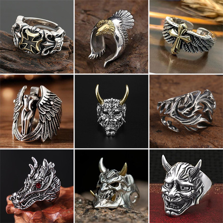 Men's Hip Hop Vintage Ring - 80 pcs
