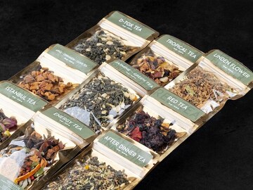 Food or Merchandise: Herbal tea sampler with 9 different premium natural organic mix
