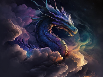 Selling: dragon in the clouds, stars, mystery