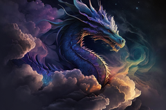 Selling: dragon in the clouds, stars, mystery