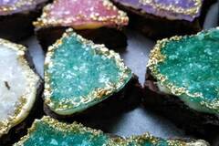 Food or Merchandise: Crystal Rock cookies, Gold edged, Rock candy, gemstones, Unicorns