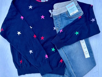 Selling:  BUNDLE: Star Sweater + NWT Skinny Jeans Youth Sz Large