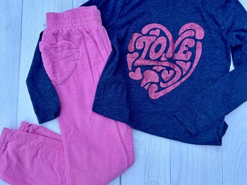 Selling: BUNDLE: Love Tee + Heart Cords Youth Sz M 