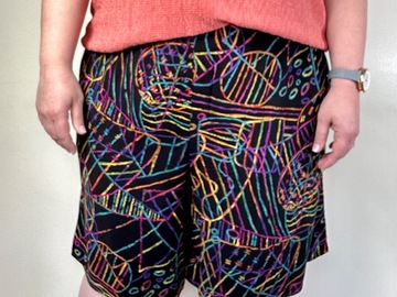 Selling: Vintage Culottes with Bright Abstract Print 