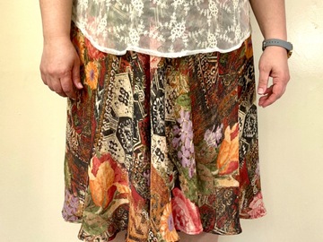 Selling: Reversible Floral + Leopard Print Flowy Skirt