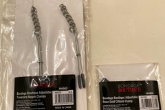 Selling: PACKAGE Bondage Boutique Nipple Clamps and Clitoral Clamp