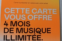 Vente: Carte Deezer - Abonnement de 4 mois (72€)
