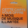 Vente: Carte Deezer - Abonnement de 4 mois (72€)