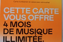 Vente: Carte Deezer - Abonnement de 4 mois (72€)
