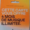 Vente: Carte Deezer - Abonnement de 4 mois (72€)