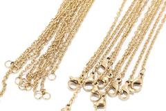 Buy Now: 50pcs/Lot Stainless Steel Gold Link Cable Chain Women Necklace