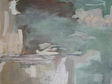 Sell Artworks: Bay Area 6, neutral green, abstract, water abstract