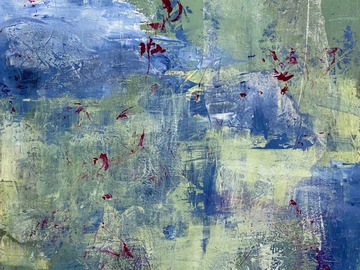 Sell Artworks: Enter the Woodland, blue, green, nature inspired, abstract