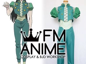 Selling with online payment: Hunter x Hunter Illumi Zoldyck Green Cosplay Costume