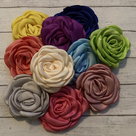 Wholesale LOT-250pcs. of Fabric Flowers for DIY Hair Bows, Crafts
